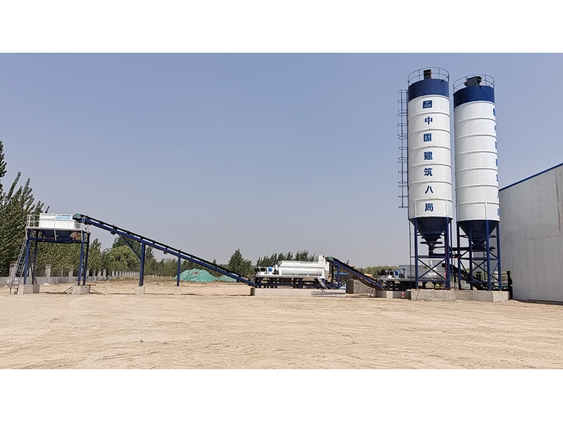 WDJ800型中間皮帶式二次攪拌水穩(wěn)拌合站配立式倉(cāng)