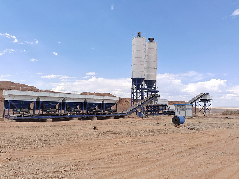 WDJ700型疊加式二次攪拌水穩(wěn)拌合站配立式水泥倉