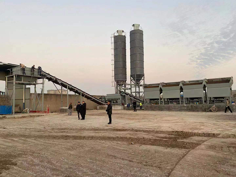 WDJ800型穩(wěn)定土拌合站配立式水泥倉(cāng)