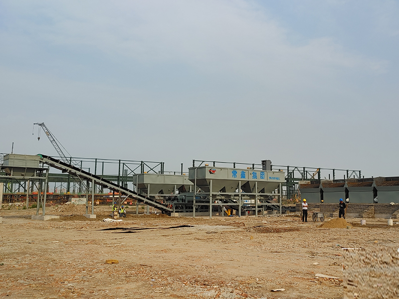 WDJ600型穩(wěn)定土拌和站配臥式倉(cāng)